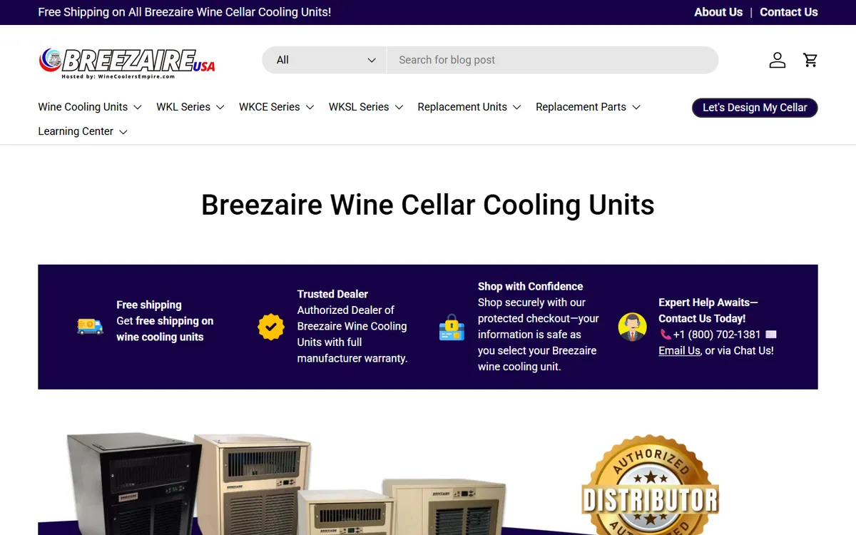Homepage of Breezaire USA