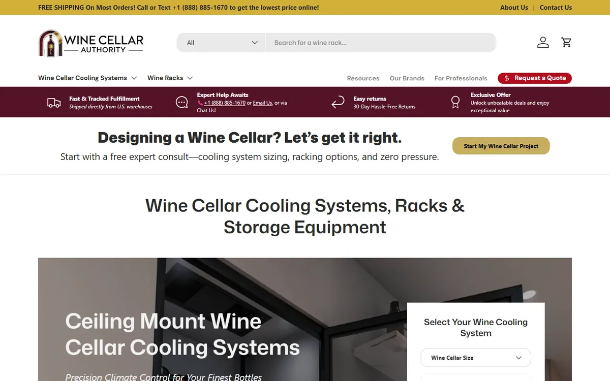 Homepage of Wine Cellar Authority